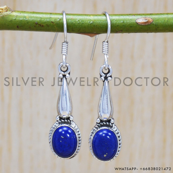 Lapis Lazuli 925 Sterling Silver Earrings (SJWE-259) Lapis Lazuli 925 Sterling Silver Earrings (SJWE-259)