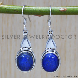 Lapis Lazuli 925 Sterling Silver Earrings (SJWE-260)