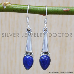 Lapis Lazuli 925 Sterling Silver Earrings (SJWE-261)