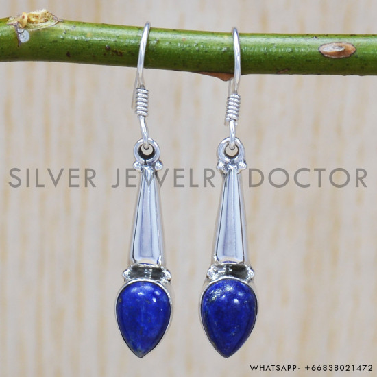 Lapis Lazuli 925 Sterling Silver Earrings (SJWE-261)