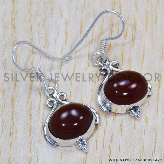 Carnelian 925 Sterling Silver Earrings (SJWE-268) Carnelian 925 Sterling Silver Earrings (SJWE-268)