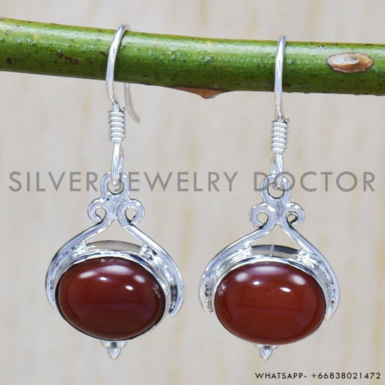 Carnelian 925 Sterling Silver Earrings (SJWE-268) Carnelian 925 Sterling Silver Earrings (SJWE-268)
