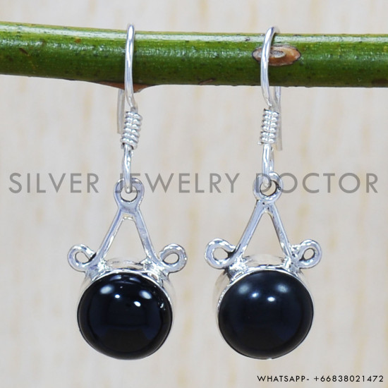 Black Onyx 925 Sterling Silver Earrings (SJWE-273) Black Onyx 925 Sterling Silver Earrings (SJWE-273)