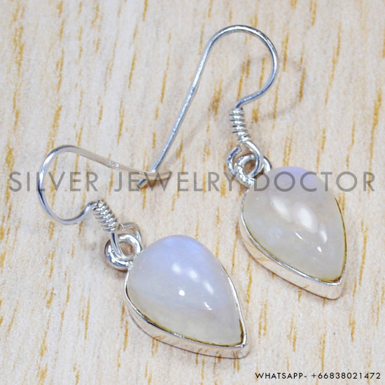 Rainbow Moonstone 925 Sterling Silver Earrings (SJWE-294) Rainbow Moonstone 925 Sterling Silver Earrings (SJWE-294)