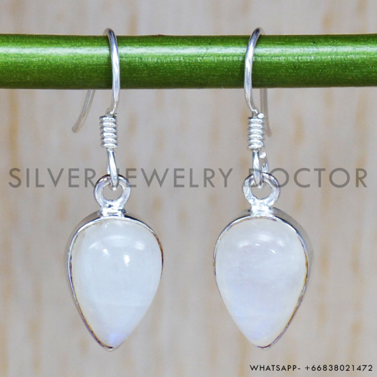 Rainbow Moonstone 925 Sterling Silver Earrings (SJWE-294) Rainbow Moonstone 925 Sterling Silver Earrings (SJWE-294)