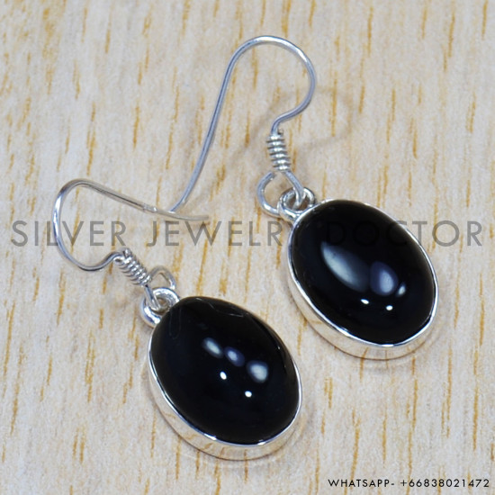 Black Onyx 925 Sterling Silver Earrings (SJWE-296) Black Onyx 925 Sterling Silver Earrings (SJWE-296)