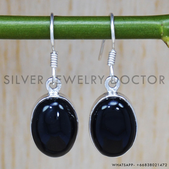 Black Onyx 925 Sterling Silver Earrings (SJWE-296) Black Onyx 925 Sterling Silver Earrings (SJWE-296)