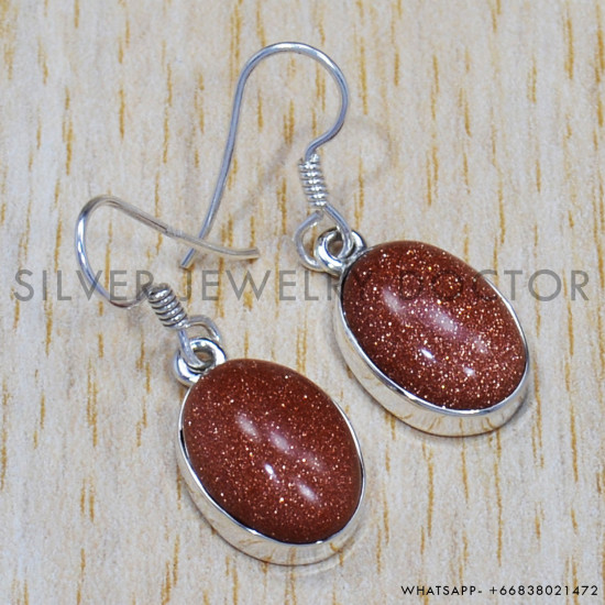 Royal Red Sunstone 925 Sterling Silver Jewelry New Earrings SJWE-297