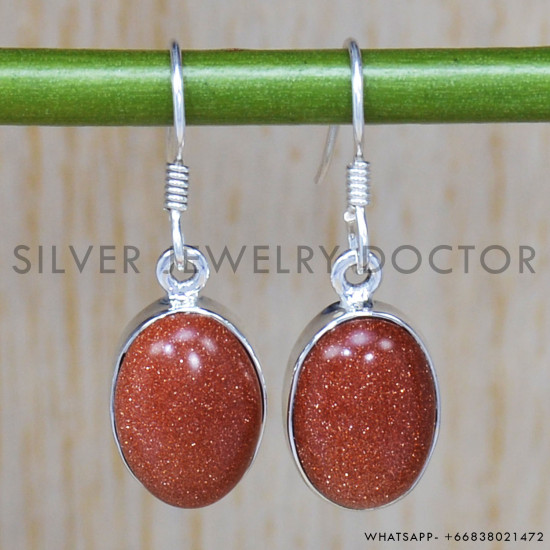 Royal Red Sunstone 925 Sterling Silver Jewelry New Earrings SJWE-297