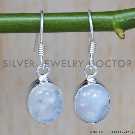 Rainbow Moonstone 925 Sterling Silver Earrings (SJWE-299) Rainbow Moonstone 925 Sterling Silver Earrings (SJWE-299)