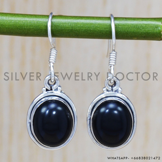 Black Onyx 925 Sterling Silver Earrings (SJWE-304) Black Onyx 925 Sterling Silver Earrings (SJWE-304)