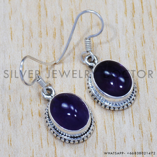 Amethyst 925 Sterling Silver Earrings (SJWE-305) Amethyst 925 Sterling Silver Earrings (SJWE-305)