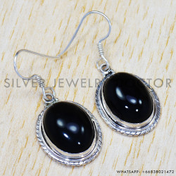 Black Onyx 925 Sterling Silver Earrings (SJWE-307)