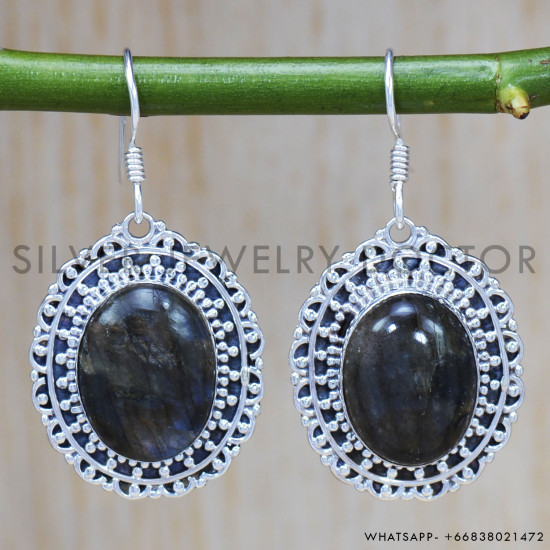 Labradorite 925 Sterling Silver Earrings (SJWE-312) Labradorite 925 Sterling Silver Earrings (SJWE-312)
