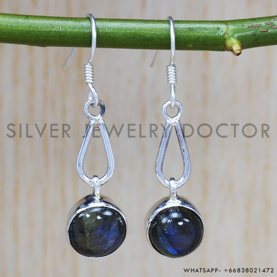 Labradorite 925 Sterling Silver Earrings (SJWE-315)