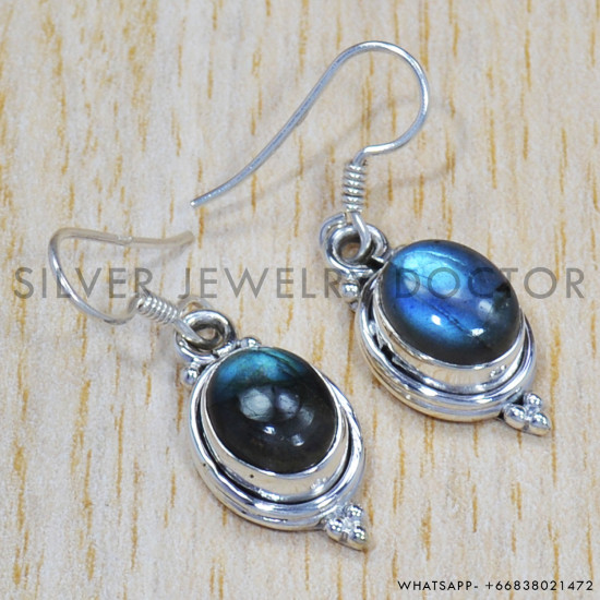 Labradorite 925 Sterling Silver Earrings (SJWE-322) Labradorite 925 Sterling Silver Earrings (SJWE-322)