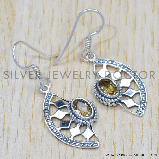 Citrine 925 Sterling Silver Earrings (SJWE-327) Citrine 925 Sterling Silver Earrings (SJWE-327)