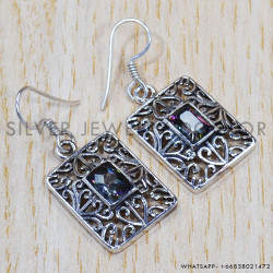 Mystic Topaz 925 Sterling Silver Earrings (SJWE-334) Mystic Topaz 925 Sterling Silver Earrings (SJWE-334)