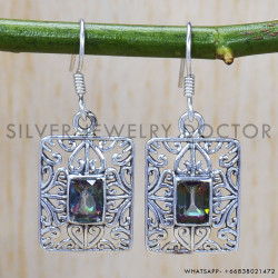Mystic Topaz 925 Sterling Silver Earrings (SJWE-334)