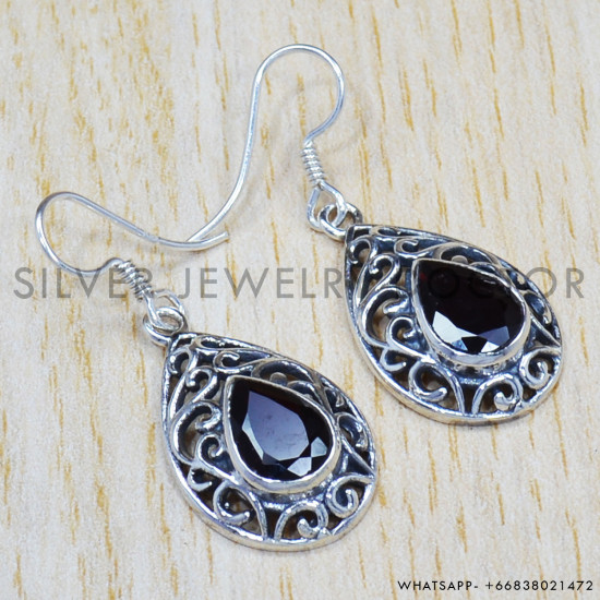 Garnet 925 Sterling Silver Earrings (SJWE-345) Garnet 925 Sterling Silver Earrings (SJWE-345)