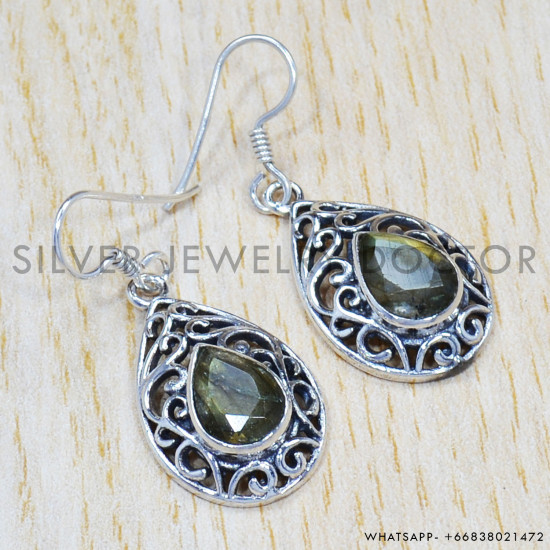 Labradorite 925 Sterling Silver Earrings (SJWE-346) Labradorite 925 Sterling Silver Earrings (SJWE-346)