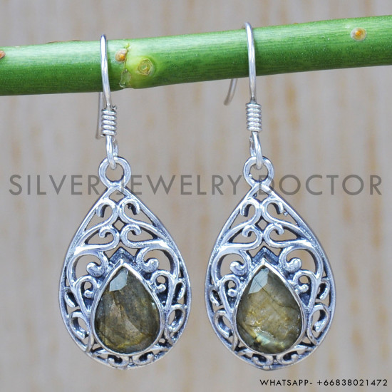 Labradorite 925 Sterling Silver Earrings (SJWE-346) Labradorite 925 Sterling Silver Earrings (SJWE-346)