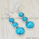 Turquoise 925 Sterling Silver Earrings (SJWE-347) Turquoise 925 Sterling Silver Earrings (SJWE-347)