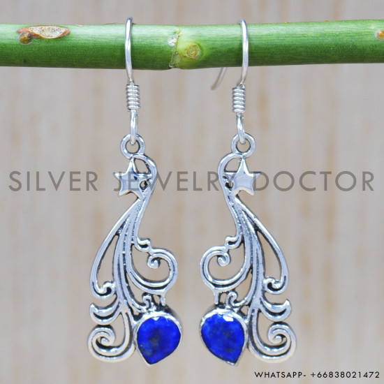 Lapis Lazuli 925 Sterling Silver Earrings (SJWE-354) Lapis Lazuli 925 Sterling Silver Earrings (SJWE-354)