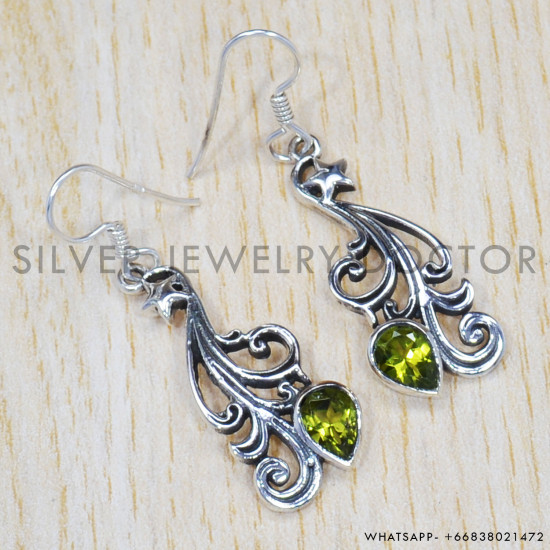 Peridot 925 Sterling Silver Earrings (SJWE-359) Peridot 925 Sterling Silver Earrings (SJWE-359)