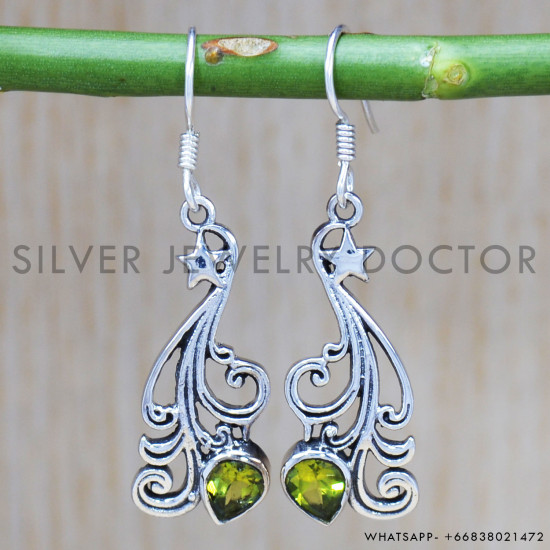 Peridot 925 Sterling Silver Earrings (SJWE-359) Peridot 925 Sterling Silver Earrings (SJWE-359)