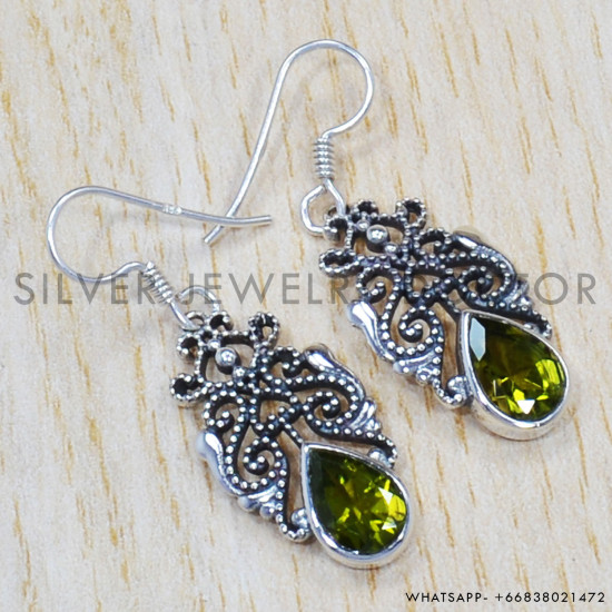 Peridot 925 Sterling Silver Earrings (SJWE-369) Peridot 925 Sterling Silver Earrings (SJWE-369)
