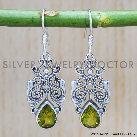 Peridot 925 Sterling Silver Earrings (SJWE-369) Peridot 925 Sterling Silver Earrings (SJWE-369)