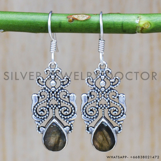 Labradorite 925 Sterling Silver Earrings (SJWE-370) Labradorite 925 Sterling Silver Earrings (SJWE-370)