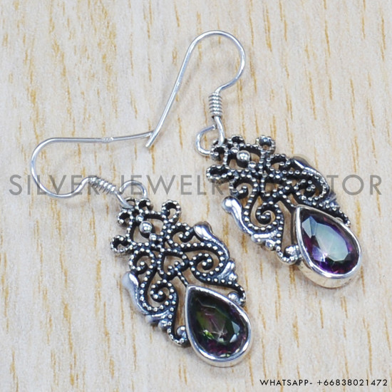 Mystic Topaz 925 Sterling Silver Earrings (SJWE-372) Mystic Topaz 925 Sterling Silver Earrings (SJWE-372)
