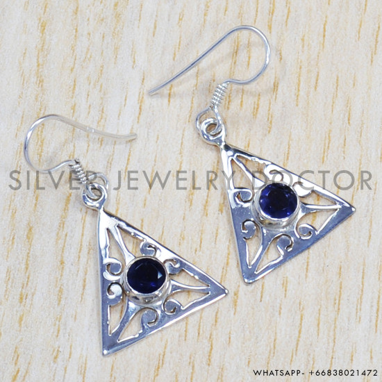 Iolite 925 Sterling Silver Earrings (SJWE-375) Iolite 925 Sterling Silver Earrings (SJWE-375)