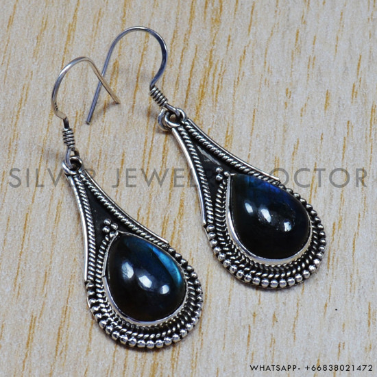 Labradorite 925 Sterling Silver Earrings (SJWE-38) Labradorite 925 Sterling Silver Earrings (SJWE-38)