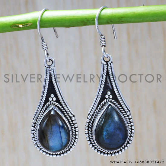 Labradorite 925 Sterling Silver Earrings (SJWE-38) Labradorite 925 Sterling Silver Earrings (SJWE-38)