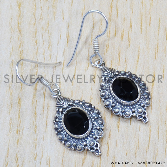 Black Onyx 925 Sterling Silver Earrings (SJWE-386) Black Onyx 925 Sterling Silver Earrings (SJWE-386)