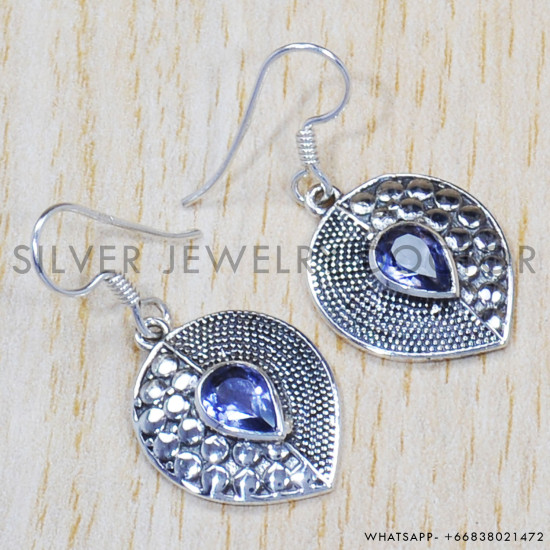 Iolite 925 Sterling Silver Earrings (SJWE-394) Iolite 925 Sterling Silver Earrings (SJWE-394)
