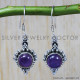 Amethyst 925 Sterling Silver Earrings (SJWE-4)