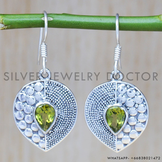 Peridot 925 Sterling Silver Earrings (SJWE-401) Peridot 925 Sterling Silver Earrings (SJWE-401)