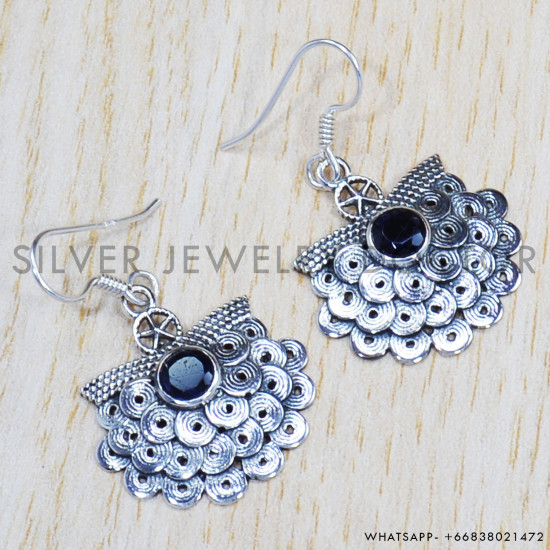 Black Onyx 925 Sterling Silver Earrings (SJWE-403) Black Onyx 925 Sterling Silver Earrings (SJWE-403)