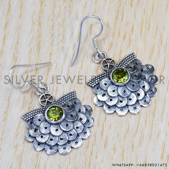 Peridot 925 Sterling Silver Earrings (SJWE-404) Peridot 925 Sterling Silver Earrings (SJWE-404)