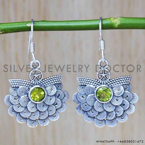 Peridot 925 Sterling Silver Earrings (SJWE-404) Peridot 925 Sterling Silver Earrings (SJWE-404)