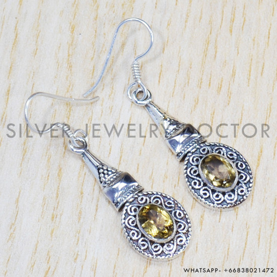Citrine 925 Sterling Silver Earrings (SJWE-405) Citrine 925 Sterling Silver Earrings (SJWE-405)