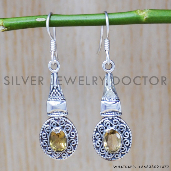 Citrine 925 Sterling Silver Earrings (SJWE-405) Citrine 925 Sterling Silver Earrings (SJWE-405)