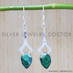 Emerald 925 Sterling Silver Earrings (SJWE-411)