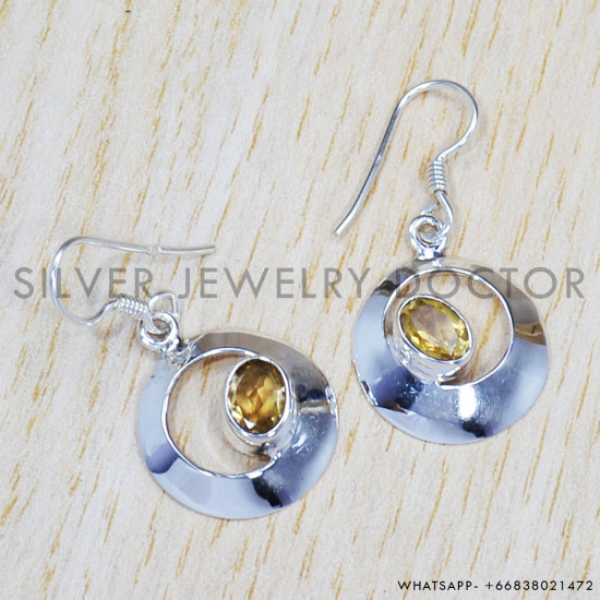 Citrine 925 Sterling Silver Earrings (SJWE-416) Citrine 925 Sterling Silver Earrings (SJWE-416)