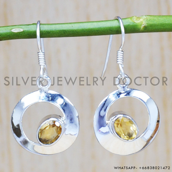 Citrine 925 Sterling Silver Earrings (SJWE-416) Citrine 925 Sterling Silver Earrings (SJWE-416)