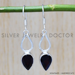 Garnet 925 Sterling Silver Earrings (SJWE-427)